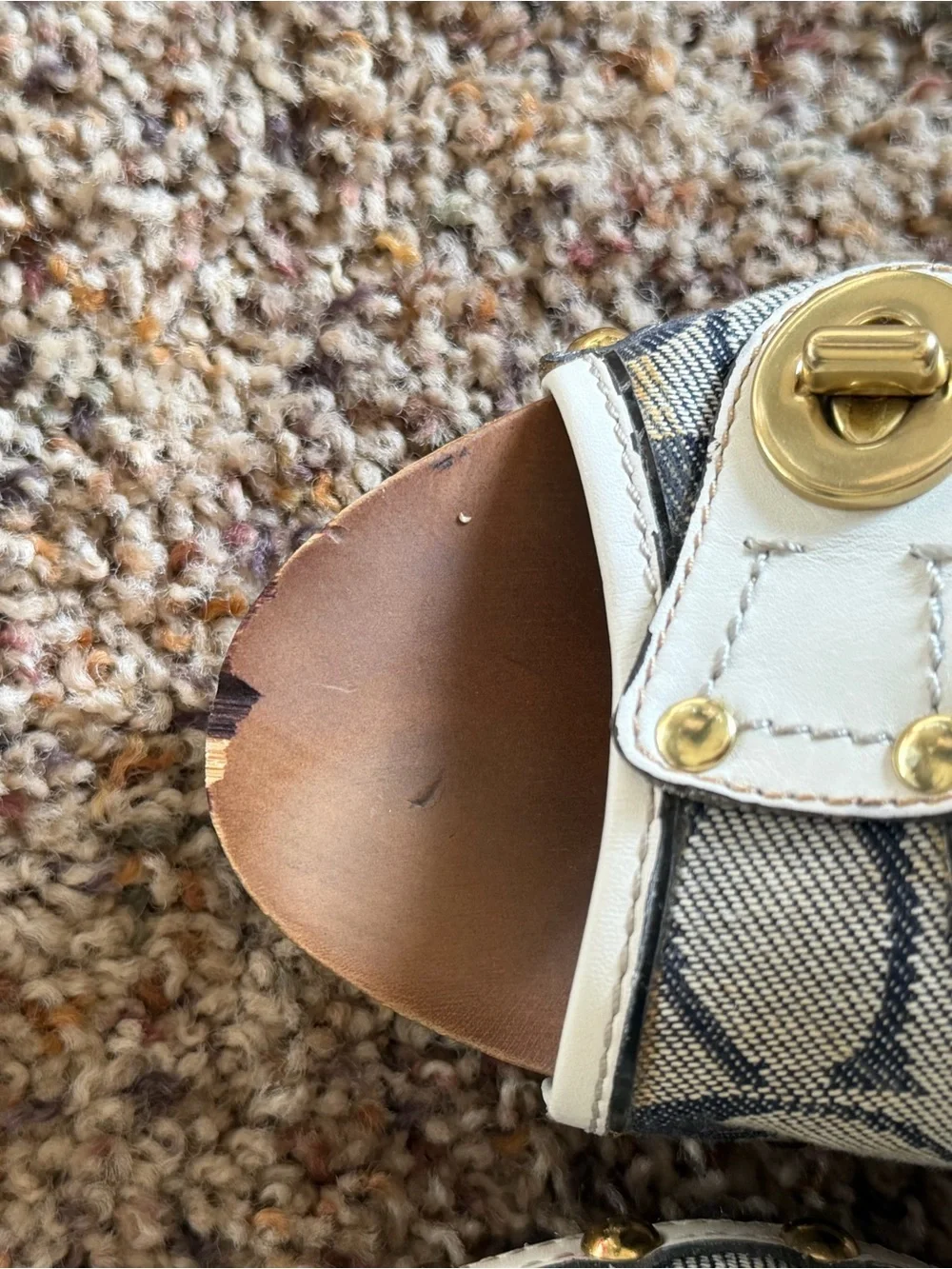 Coach Aeryn Canvas Heels with Gold Turnlock